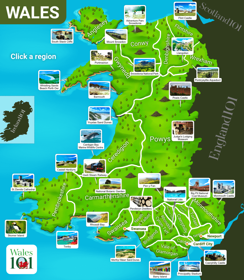 North Wales Tourist Attractions Map